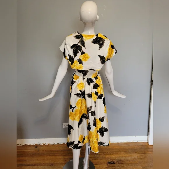 Pinup Couture Evelyn Yellow Roses Swing Dress + Bolero, VGUC, Size XL - Picture 6 of 11